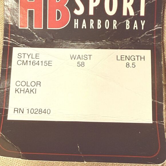 HB Harbor Bay Sport Mens Chino Shorts Size 58x8.5 Tan Linen Cotton Pleated - Picture 3 of 9